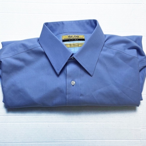 ✨NEW!✨ ROUNDTREE & YORKE Gold Label Long Sleeve Non Iron Pinpoint Shirt - 16/33 - Picture 10 of 11